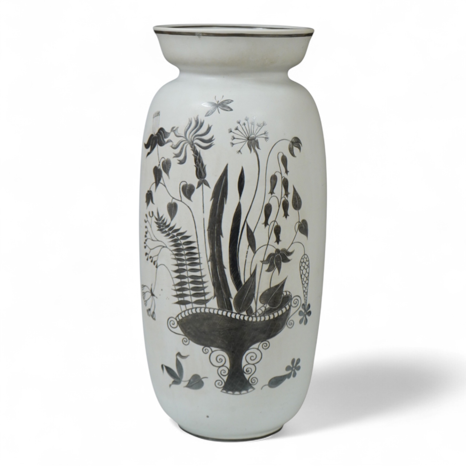 A Gustavsberg factory Sweden “Grazia” stoneware vase, designed by Stig Lindeberg between 1946-69, 27cm high
